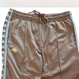 Kappa Straight Leg Pants - Brown with Gold Logo